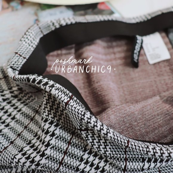 H&M Houndstooth Plaid Mini Jersey Skirt size S - Picture 6 of 8